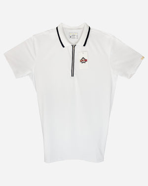 Blanco Accorto Polo Shirt With Black Trim
