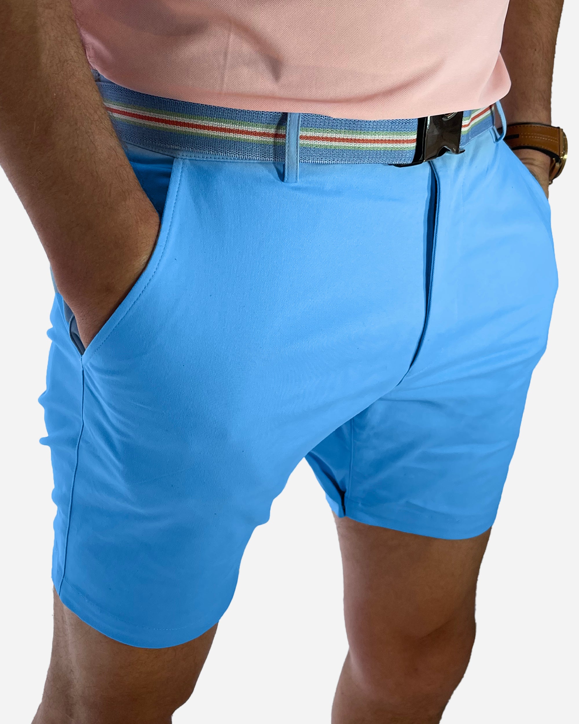 Light Blue Henley: High Quality Mens Shorts – Big Ugly Monster