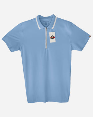 Azzurro Accorto Polo Shirt With White Trim