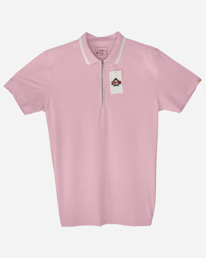Light Rosa Accorto Polo Shirt With White Trim
